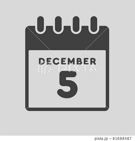Icon day date 5 December, template calendar page Icon day date 5 December, template calendar page 81688487
