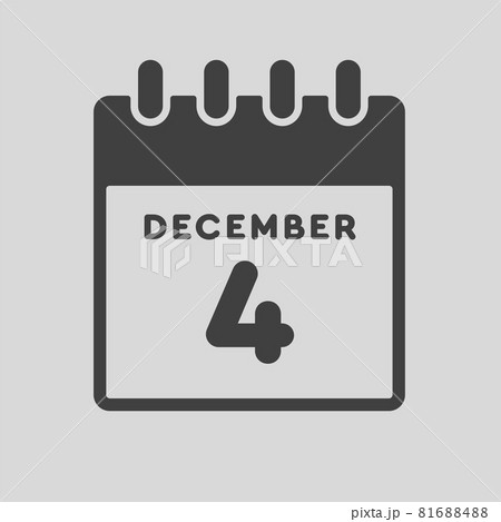 Icon day date 4 December, template calendar page 81688488