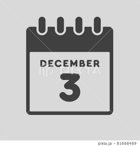 Icon day date 3 December, template calendar page Icon day date 3 December, template calendar page 81688489