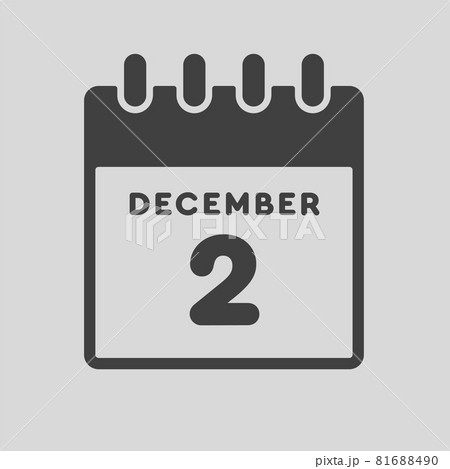 Icon day date 2 December, template calendar page 81688490