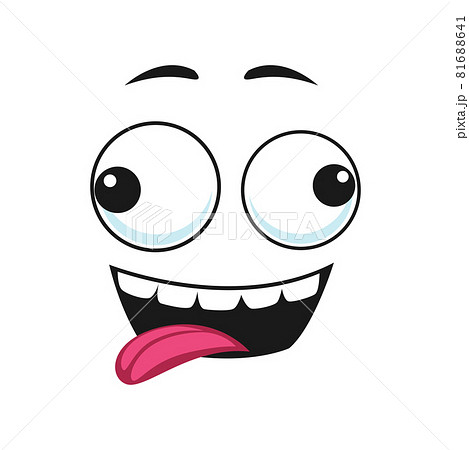 Strange Stupid Emoticon Showing Tongue Isolated Stock Illustration