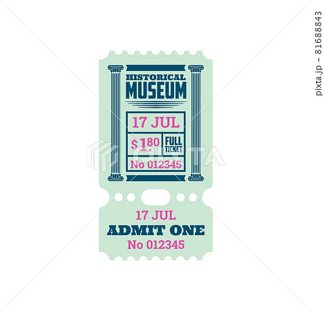Retro ticket to historical museum isolated coupon Retro ticket to historical museum isolated coupon 81688843