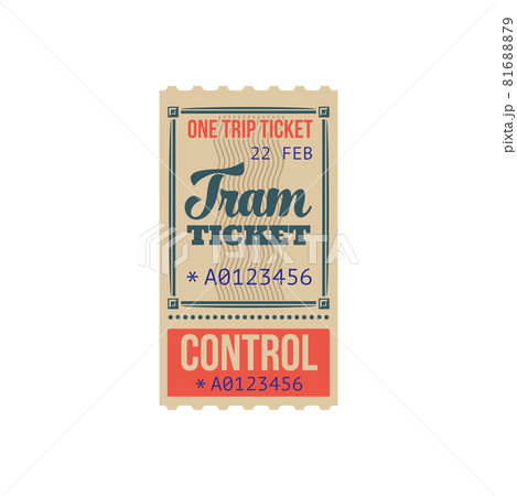 One trip ticket on tram city transport isolated One trip ticket on tram city transport isolated 81688879