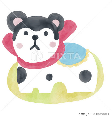 水彩手書き風の狛犬のイラストのイラスト素材 水彩手書き風の狛犬のイラストのイラスト素材