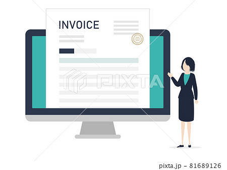 請求書を送付いたしましたのでご査収ください。なイラスト素材 81689126