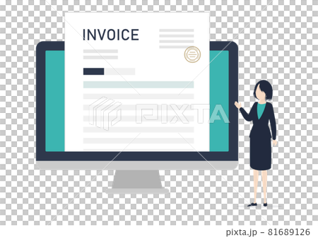 請求書を送付いたしましたのでご査収ください。なイラスト素材 81689126