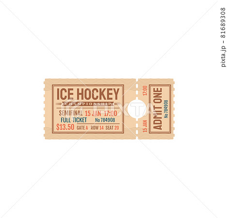 Championship on ice hockey sport, admit one ticket 81689308