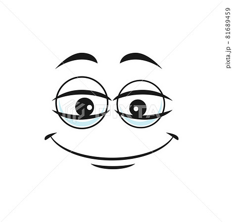 Emoji shy broad smile isolated gentle nice smiley 81689459