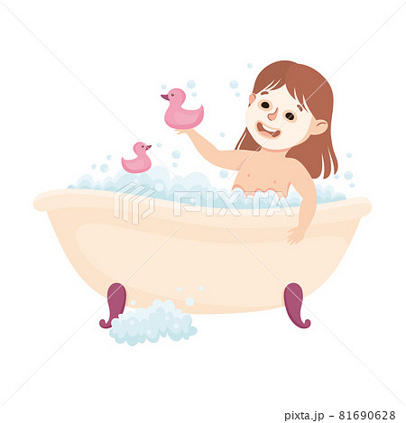 little girl bathing 