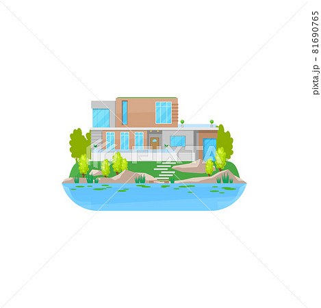 House at water, building, home cottage or villa 81690765