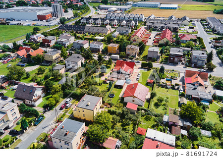 Aerial View of modern residential district in Europe city Aerial View of modern residential district in Europe city 81691724