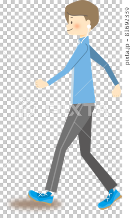 Young man walking Young man walking 81692339