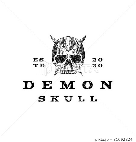Vintage hand drawn Demon, skull Logo Design Vintage hand drawn Demon, skull Logo Design 81692824
