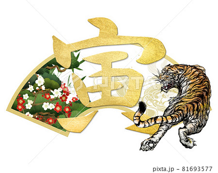 寅年の年賀素材 寅年の年賀素材 81693577