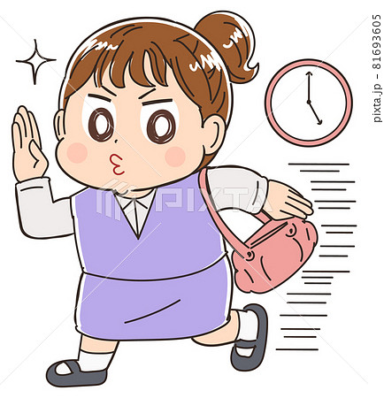 ワークライフバランスを意識して定時退社する女性OL 81693605