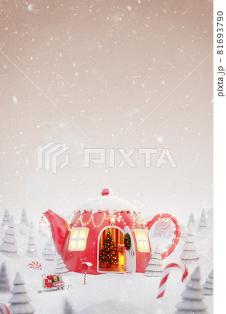 Cute cozy fairy house decorated at christmas Cute cozy fairy house decorated at christmas 81693790