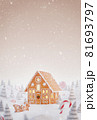 Cute cozy fairy Christmas gingerbread house decorated of Christmas lights 81693797