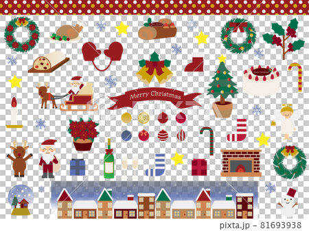 Christmas illustration material set 81693938