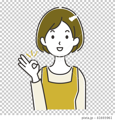 OKサインをしている主婦のイラスト 81693961