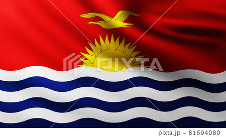 Large Flag of Kiribati Republic fullscreen...のイラスト素材