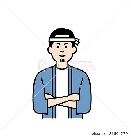 大工さんのイラスト上半身のイラスト素材