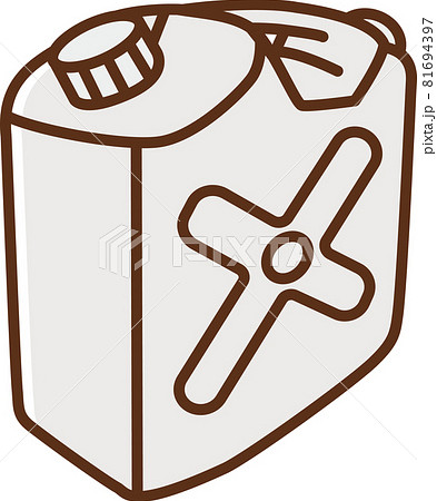 斜めから見た白色のポリタンクのイラストのイラスト素材