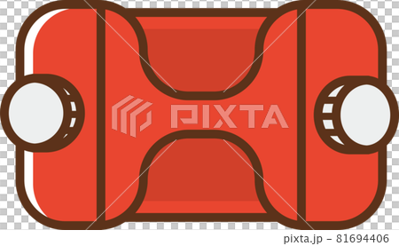 Illustration of a red plastic tank seen from directly above Illustration of a red plastic tank seen from directly above 81694406