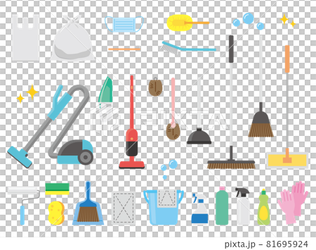 フラットな掃除道具セット　 81695924