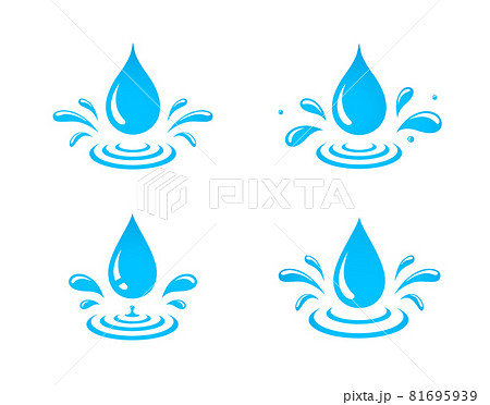 blue water drop splash set with dribbles blue water drop splash set with dribbles 81695939