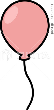 赤い　風船　イラスト　かわいい　シンプル　アイコン　ポップ 81696681