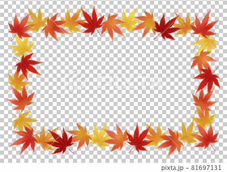 Frame of maple with autumn leaves - Stock Illustration [81697131] - PIXTA