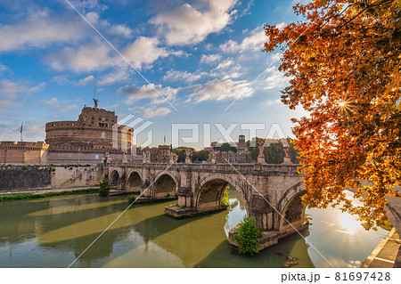 Rome Vatican, city skyline at Tiber River and Castel Sant'Angelo with autumn foliage season Rome Vatican, city skyline at Tiber River and Castel Sant'Angelo with autumn foliage season 81697428