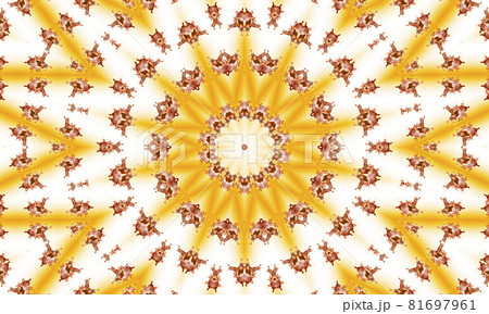 Peach and beige abstract sunrise burst of rays. Perspective with concentration lines. Groovy, psychedelic summer background. 81697961