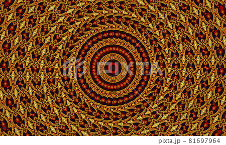 Orange rays stars on black retro textured pattern 70s. Abstract unique kaleidoscope background. Beautiful kaleidoscope seamless pattern. Seamless kaleidoscope texture Orange rays stars on black retro textured pattern 70s. Abstract unique kaleidoscope background. Beautiful kaleidoscope seamless pattern. Seamless kaleidoscope texture 81697964