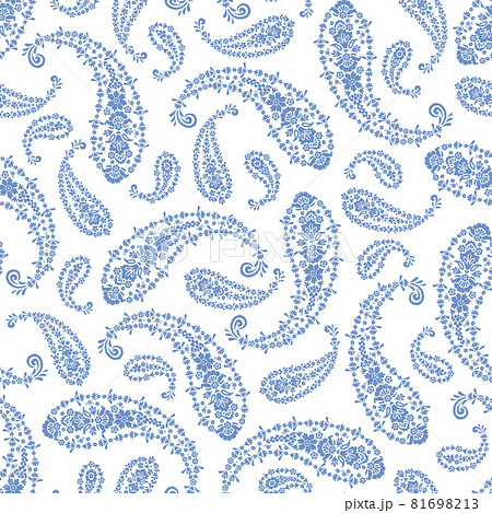 少し崩れたペイズリー柄 のイラスト素材