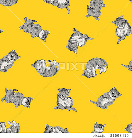 かわいいネコの総柄ベクター素材 のイラスト素材