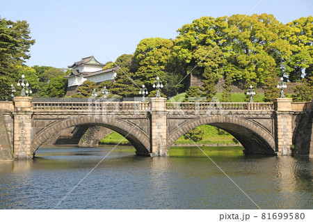 皇居外苑の二重橋と伏見櫓 81699580