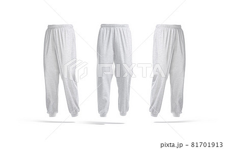 Blank melange sport sweatpants mockup, front and side view Blank melange sport sweatpants mockup, front and side view 81701913