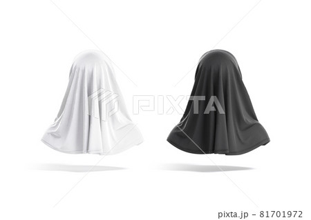 Blank black and white female al-amira mockup, back view 81701972