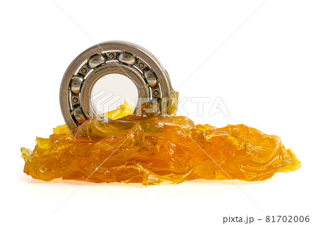 Ball bearing stainless with grease lithium machinery lubrication for automotive and industrial  isolated on white background with clipping path 81702006