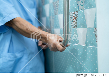 Asian senior or elderly old lady woman patient - Stock Photo