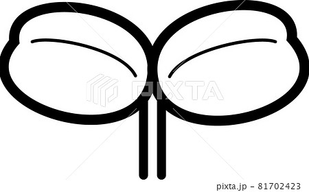 ふた葉　白黒　黒縁 81702423