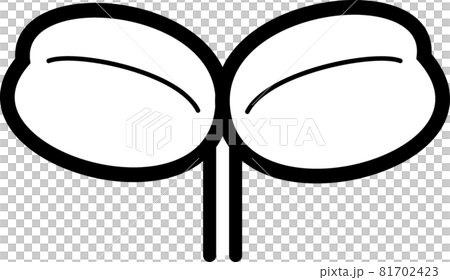 ふた葉　白黒　黒縁 81702423