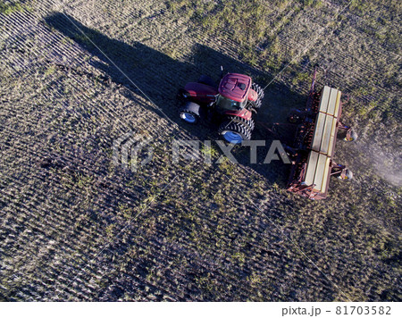 Direct seeding, agricultural machinery, in La Pampa, patagonia, Argentina Direct seeding, agricultural machinery, in La Pampa, patagonia, Argentina 81703582