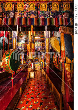 Inside Spituk Gompa Tibetan Buddhist monastery. Ladakh, India Inside Spituk Gompa Tibetan Buddhist monastery. Ladakh, India 81704138