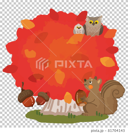 繪本般觸感的秋樹 81704143