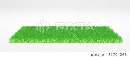 3D rendering. Green grass land piece isolated on background. 3D rendering. Green grass land piece isolated on background. 81704268