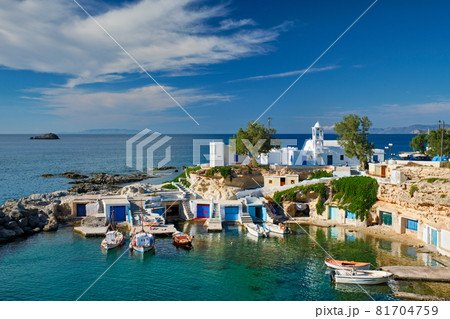 Mandrakia village in Milos island, Greece 81704759