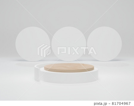Wood podium on white background. Mock up for show cosmetic product display. Wood podium on white background. Mock up for show cosmetic product display. 81704967