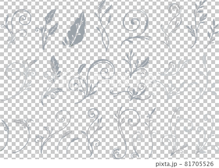 Hand-painted silver ivy pattern set vector material Hand-painted silver ivy pattern set vector material 81705526